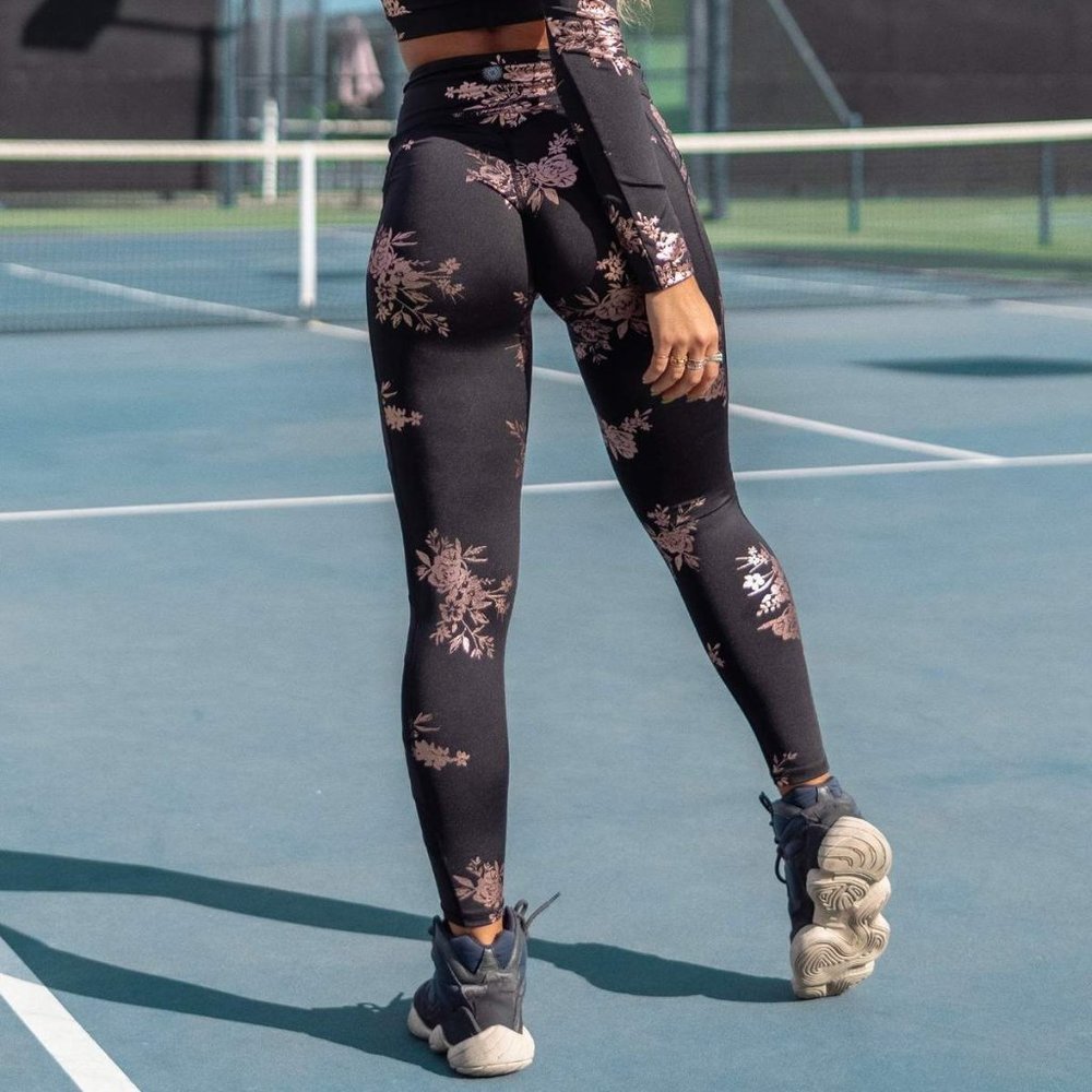 ROSE GOLD FLORAL LEGGINGS